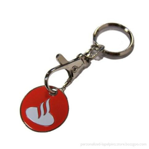 Metal Iron Custom Trolley Coin Metal Keychains For Promotions And Supermarkets